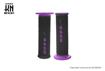 KOSO ウェーブデュアルカラーグリップ 22.2mmハンドルバー用 ブラック/パープル 120mm 汎用