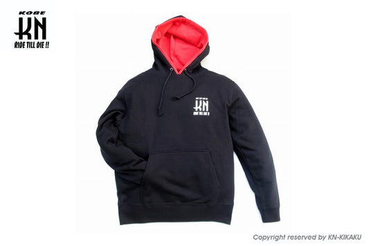 KNスウェットプルオーバーパーカー2018 ブラック/レッド Lサイズ トレーナー フード