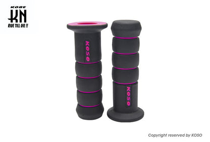 KOSO オーロラデュアルカラーグリップ 22.2mmハンドルバー用 ブラック/ピンク 120mm 汎用
