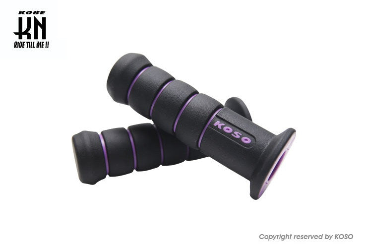 KOSO オーロラデュアルカラーグリップ 22.2mmハンドルバー用 ブラック/パープル 120mm 汎用