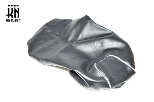 2-Way Seat Cover, Slip-on Type, Black (White Piping) - Vino 5AU/SA10