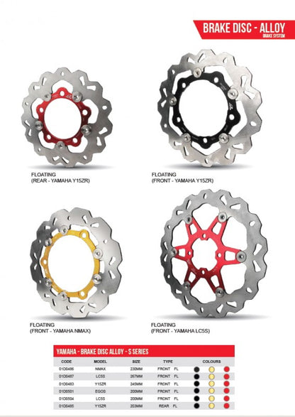RCB Floating Type Disc Front Black 230mm NMAX125/155