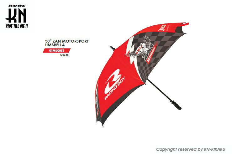 RCB ZAN MOTORSPORTS アンブレラ ブラック/レッド 傘 かさ