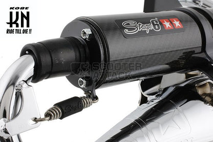 STAGE6 ユーロチャンバー ブラックサイレンサー メッキコーティング BWS50 3AA/SLIDER 50cc-70cc マフラー