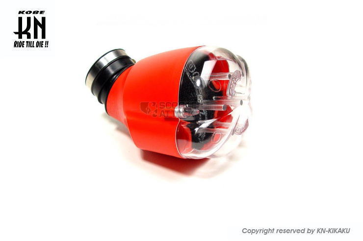 DOPPLER 汎用エアフィルターBOX 後ろ向きタイプ車両 レッド 35mm 汎用