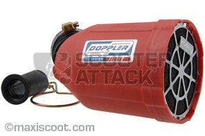 DOPPLER 汎用エアフィルターBOX 後ろ向きタイプ車両 レッド 35mm 汎用