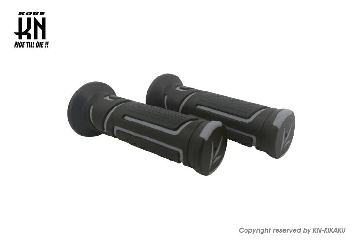 KOSO Dual-Color Grips STRONG WIND for 22.2mm Handlebars Black/Gray 120mm Universal