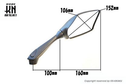 KOSO Rearview Mirror SOARING Mirror Clear Lens 8/10mm Screw Diameter