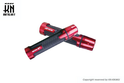 RCB バーエンド付き アルミハンドルグリップ AHG16 レッド 汎用 22.2mmハンドルバー用