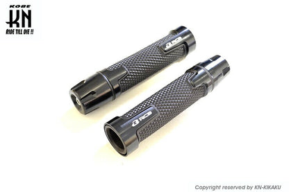 RCB バーエンド付き アルミハンドルグリップ AHG16 ブラック 汎用 22.2mmハンドルバー用