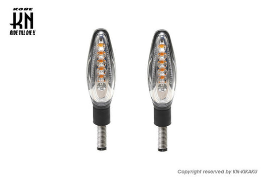 KOSO SONIC LEDシーケンシャルウインカー+ポジション 車検対応 クリアーレンズ 左右セット 汎用