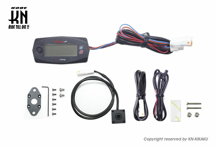KOSO Mini4 表面温度計+電圧計 タイヤ表面温度/シリンダーヘッドなど汎用+電圧計 非接触赤外線センサー式 汎用 DC12V車専用