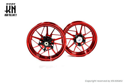 MOS 鍛造アルミホイール前後セット FF-10 レッド マジェスティS SMAX フォース