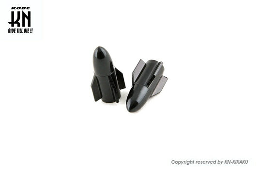 STR8 エアーバルブキャップ ROCKET ブラック 2個入