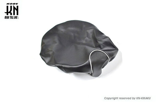 2-Way Seat Cover, Slip-On Type, Black/White (White Piping) for Vino 5AU/SA10