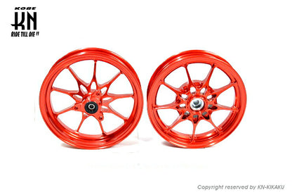 Forged Aluminum Wheels Front and Rear Set Type 1 Red for Honda Dio (Disk Brake Models)