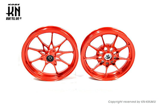 Forged Aluminum Wheels Front and Rear Set Type 1 Red for Honda Dio (Disk Brake Models)