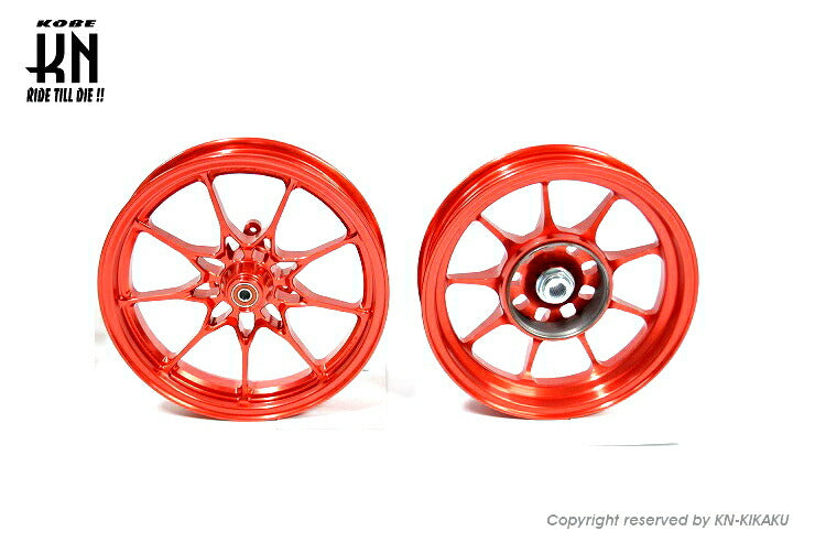 Forged Aluminum Wheels Front and Rear Set Type 1 Red for Honda Dio (Disk Brake Models)