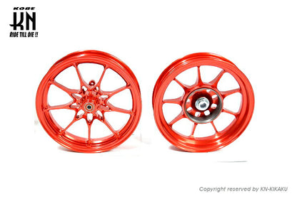 Forged Aluminum Wheels Front and Rear Set Type 1 Red for Honda Dio (Disk Brake Models)