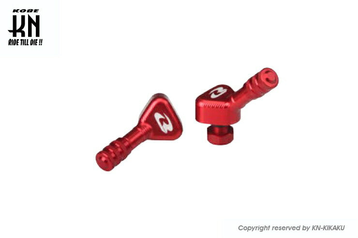 RCB アルミCNCエアーバルブ 45度 レッド 汎用(チューブレスホイール専用)