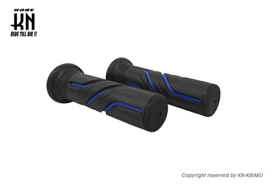 KOSO 2-Tone Color Grips GULF STREAM for 22.2mm Handlebars Black/Blue 130mm Universal