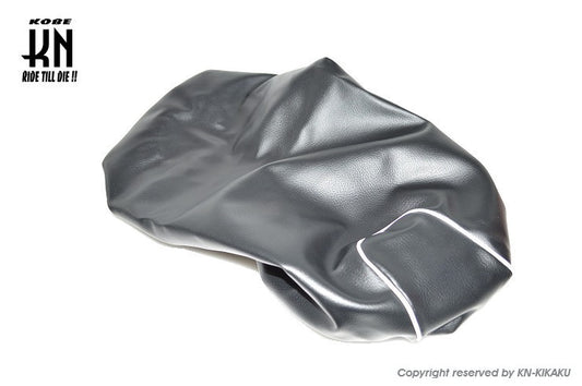 2-Way Seat Cover - Slip-on Type - Black with White Piping - Champ CX