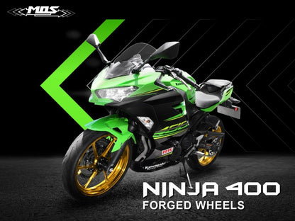 MOS 鍛造アルミホイール前後セット マットゴールド ニンジャ400 Z400 ニンジャ250 Z250