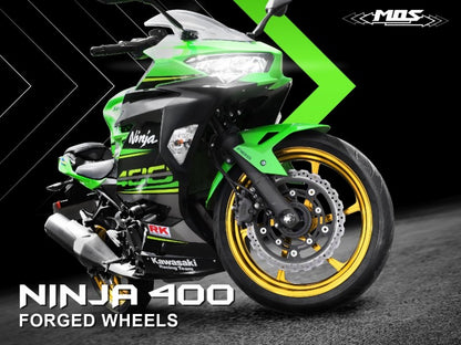 MOS 鍛造アルミホイール前後セット マットゴールド ニンジャ400 Z400 ニンジャ250 Z250