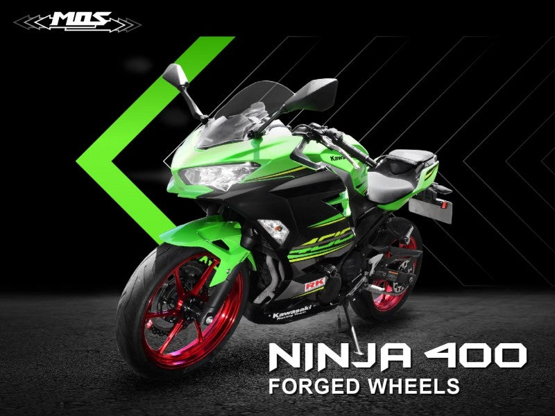 MOS 鍛造アルミホイール前後セット マットレッド ニンジャ400 Z400 ニンジャ250 Z250