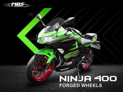 MOS 鍛造アルミホイール前後セット マットレッド ニンジャ400 Z400 ニンジャ250 Z250