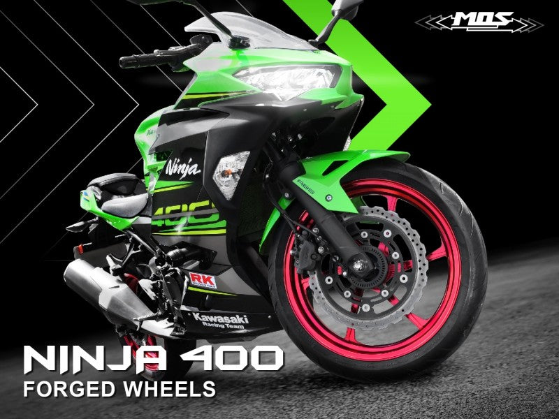 MOS 鍛造アルミホイール前後セット マットレッド ニンジャ400 Z400 ニンジャ250 Z250