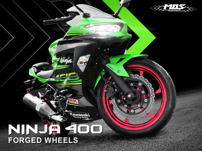 MOS 鍛造アルミホイール前後セット マットレッド ニンジャ400 Z400 ニンジャ250 Z250