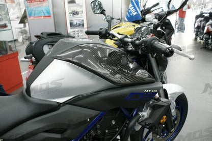 MOS カーボンガソリンタンクフロントサイドカバー MT-03