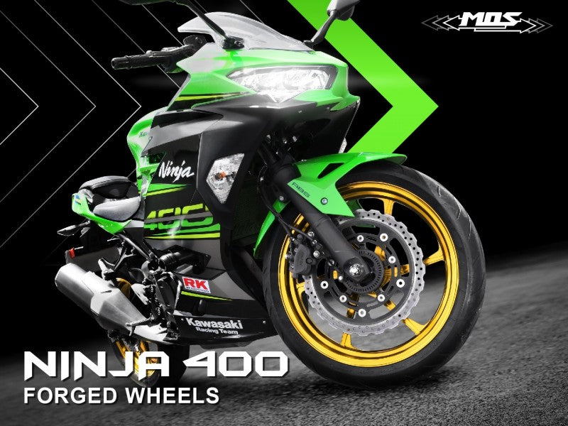 MOS 鍛造アルミホイール前後セット KN別注グリーン ニンジャ400 Z400 ニンジャ250 Z250