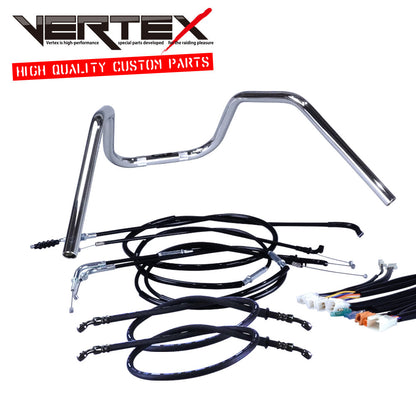 GSX250E Katana (Zari/Goki) GJ51 6-Bend Up Handlebar Set Black Wires