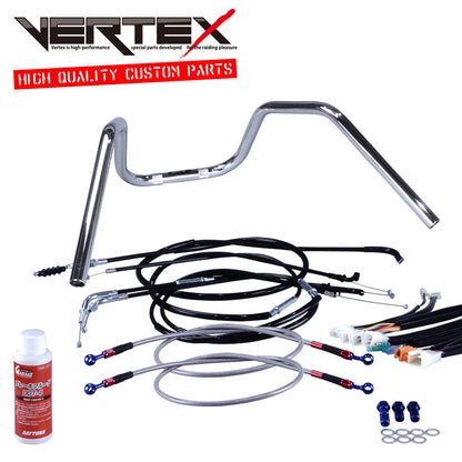 バンディット400/V/N 95-00年/GK77A 6ベントアップハンドル セット ブラック ワイヤー