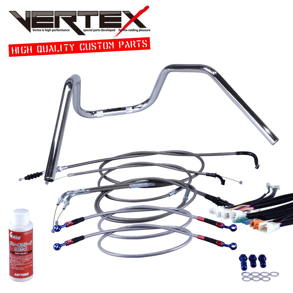 GB250 クラブマン 90年- MC10 6ベントアップハンドル セット ブラックメッシュ ダークメッシュ ワイヤー