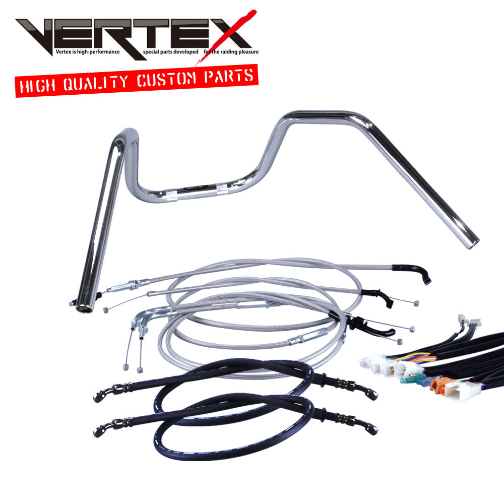 GSX250E Katana (Zari/Goki) GJ51 6-bend Up Handlebar Set Mesh Wires