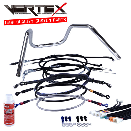 CB400SF スーパーフォア Ver.R対応-98 6ベントアップハンドル セット ブラック ワイヤー