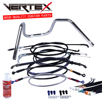 GSX400インパルス 99- 6ベントアップハンドル セット ブラック ワイヤー