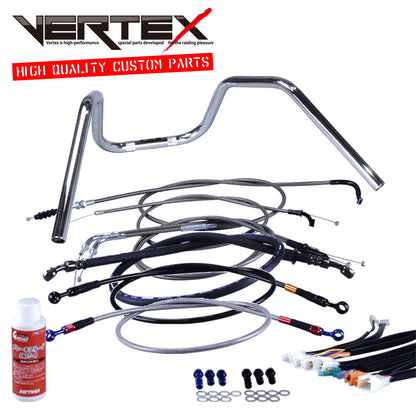 CBX400F 6-bend Up Handlebar Set Black Mesh Dark Mesh Wires