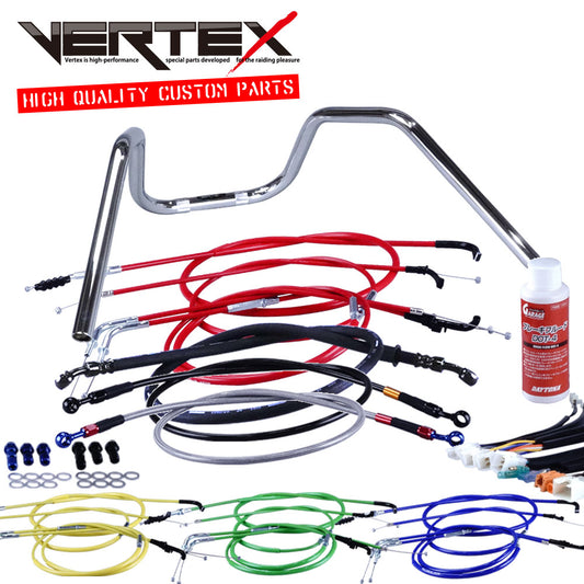 ゼファーχ カイ 全年式 ZR400C 6ベントアップハンドル セット カラー ワイヤー