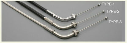 TMR Throttle Cable Type 3 Stainless Steel Fittings Outer Mesh Push/Pull Shared 800mm