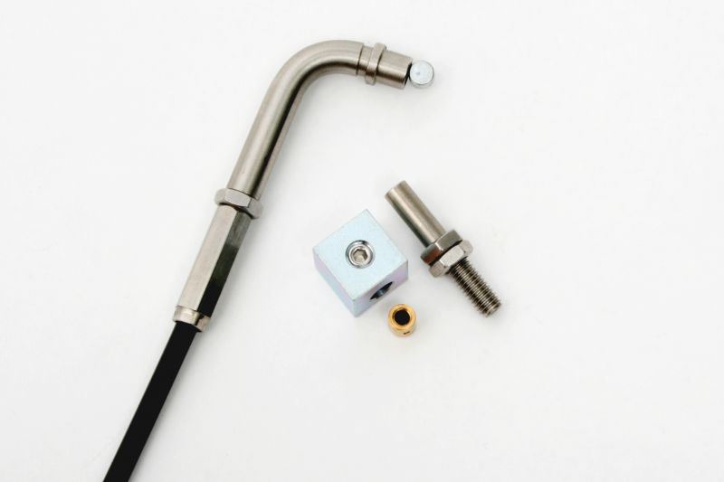 DIY Throttle Cable for High Throttle Kit EVO Series, 95-Degree Angle, Stainless Steel Fittings, Black Outer Casing, 1400mm, 1 Piece