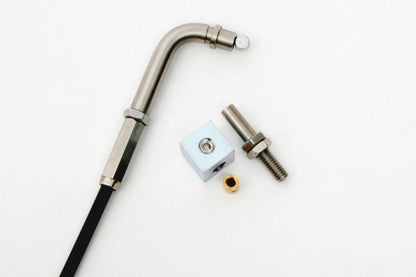 DIY Throttle Cable for High Throttle Kit EVO Series, 95-Degree Angle, Stainless Steel Fittings, Black Outer Casing, 1400mm, 1 Piece