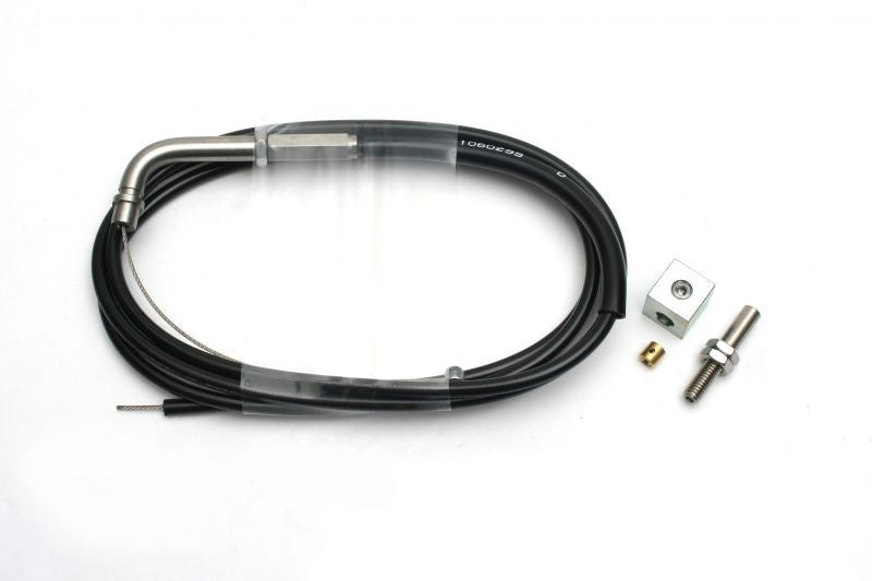DIY Throttle Cable for High Throttle Kit EVO Series, 95-Degree Angle, Stainless Steel Fittings, Black Outer Casing, 1400mm, 1 Piece