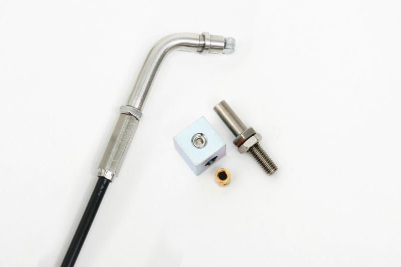 ハイスロットルキットEVOシリーズ用 DIYスロットルワイヤー 110度角 ステンレス金具 アウターブラック 1400mm 1本入