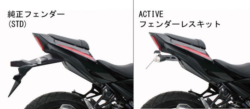 フェンダーレスキット LEDナンバー灯付き ブラック GSX250R