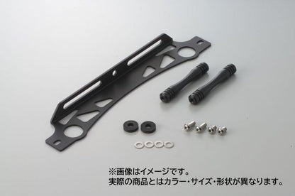 ビッグラジエーター専用 ラウンドオイルクーラーキットリペア ステーセット ブラック 9インチ/13段