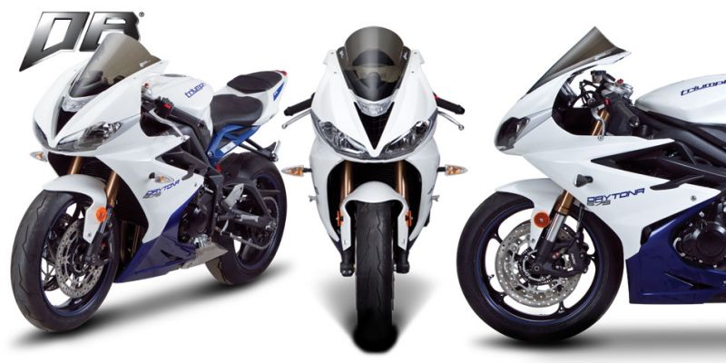 Screen, black vinyl mask, double bubble, smoke, Daytona 675